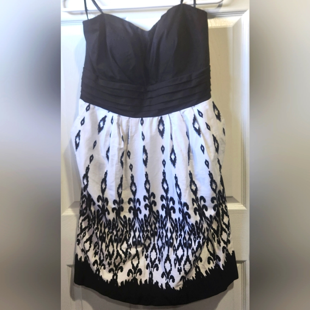 Black And White Strapless Dress With Pockets Women's Size 18w